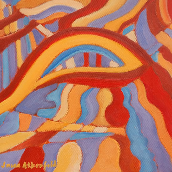 Abstract Art Gallery - Mask - Contemporary Painting by Weybridge Surrey Artist Jane Atherfold Abstract Art Gallery - Mask - Contemporary Painting by Weybridge Surrey Artist Jane Atherfold