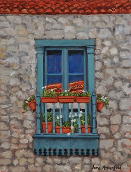 Juliet Balcony Monpazier Dordogne Painting - France Art Gallery Juliet Balcony Monpazier Dordogne Painting - France Art Gallery