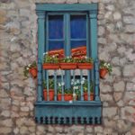 Juliet Balcony Monpazier Dordogne Painting – France Art Gallery