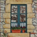 Window Monpazier Dordogne Painting – France Art Gallery
