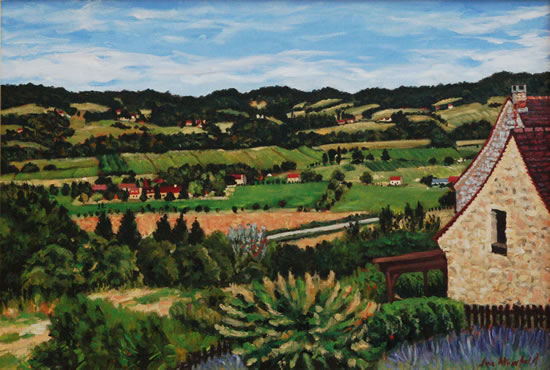 Mouzens Valley Painting Dordogne France Mouzens Valley Painting Dordogne France