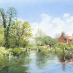 Walsham Gates Pyrford Surrey – Wey Navigation Watercolour Painting – Fine Art Prints For Sale